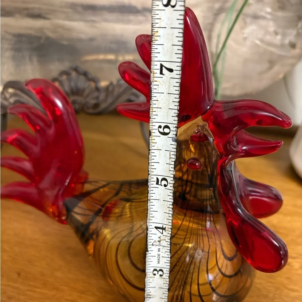 Large Robert Williams Studio Art Glass Rooster Figurine/ Paperweight